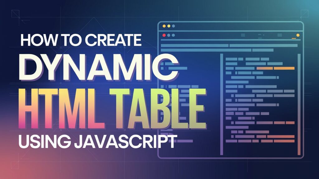 how to create dynamic html table using javascript