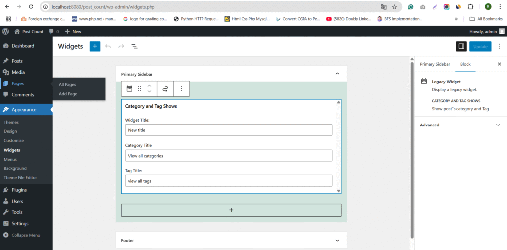 image for admin side widget