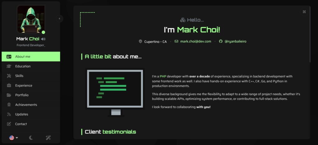 Free React Portfolio Templates with demo link